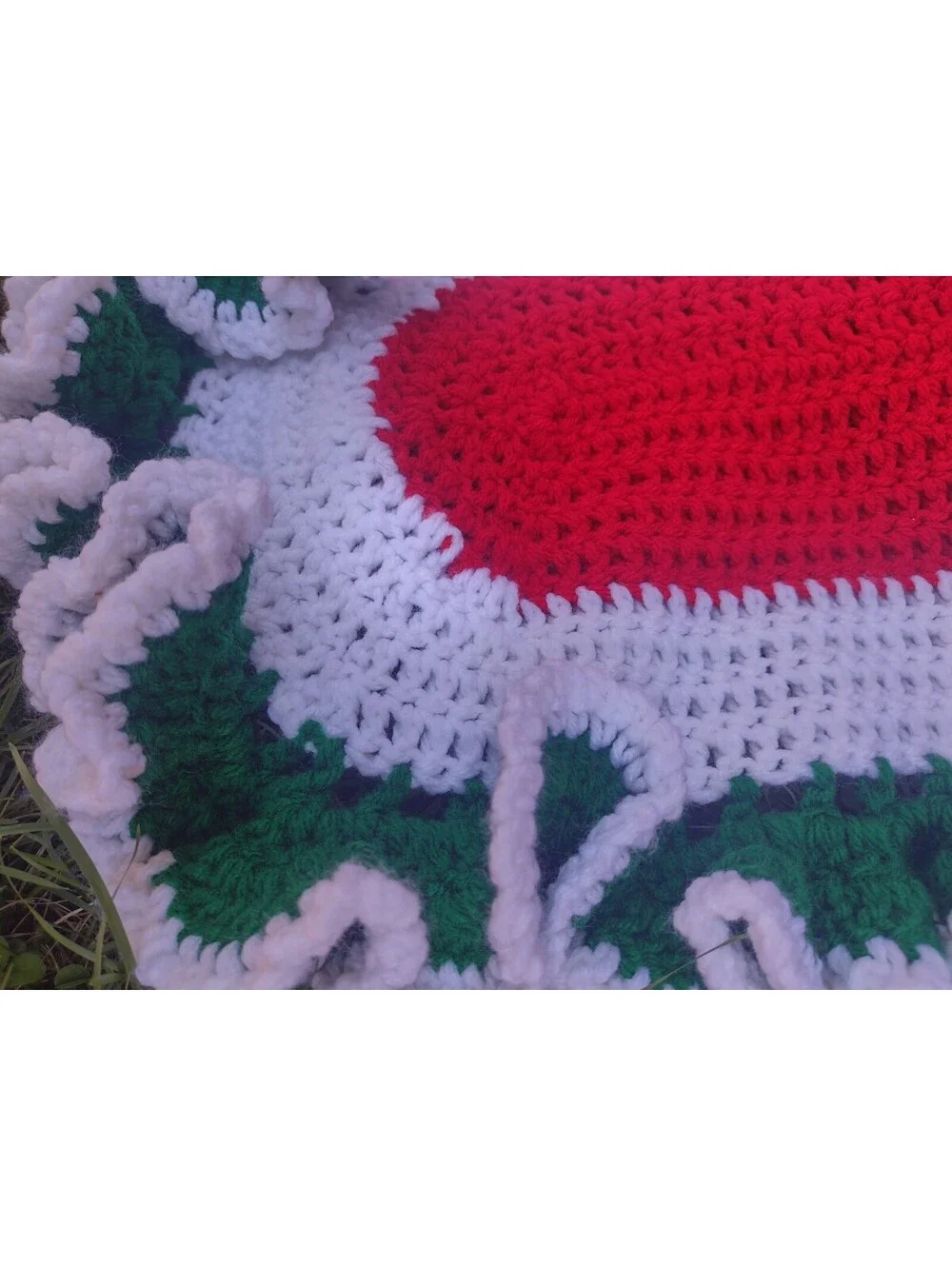 Vintage Handmade Crochet Christmas Decor Set Santa Table Runner Wall Decor Doily